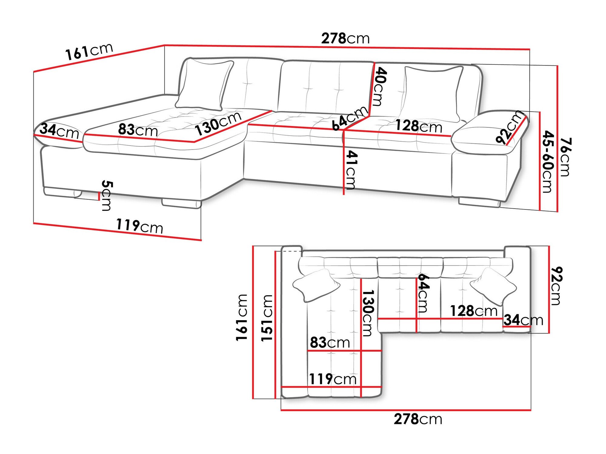 Canapé d'angle Comfivo Serenitas (Soft 017 + Lux 05 + Lux 06)