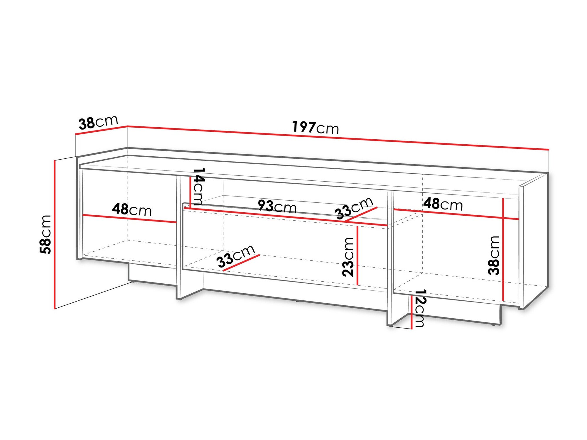 Meuble TV Parma 105 (Chêne foncé)