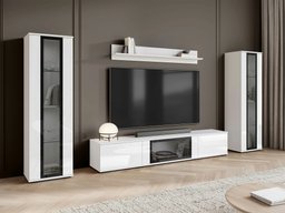 Ensemble de salon Torcame 103 (Blanc + Blanc brillant)
