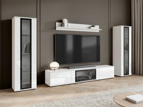 Ensemble de salon Torcame 103 (Blanc + Blanc brillant)