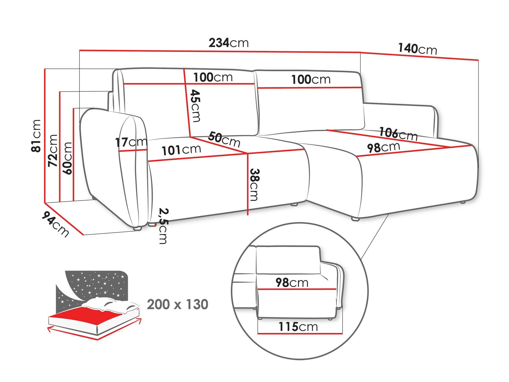 Canapé d'angle Temple 131 (Cruz 09)