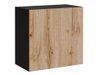 Armoire murale Calveru 103 (Noir + Chêne wotan)