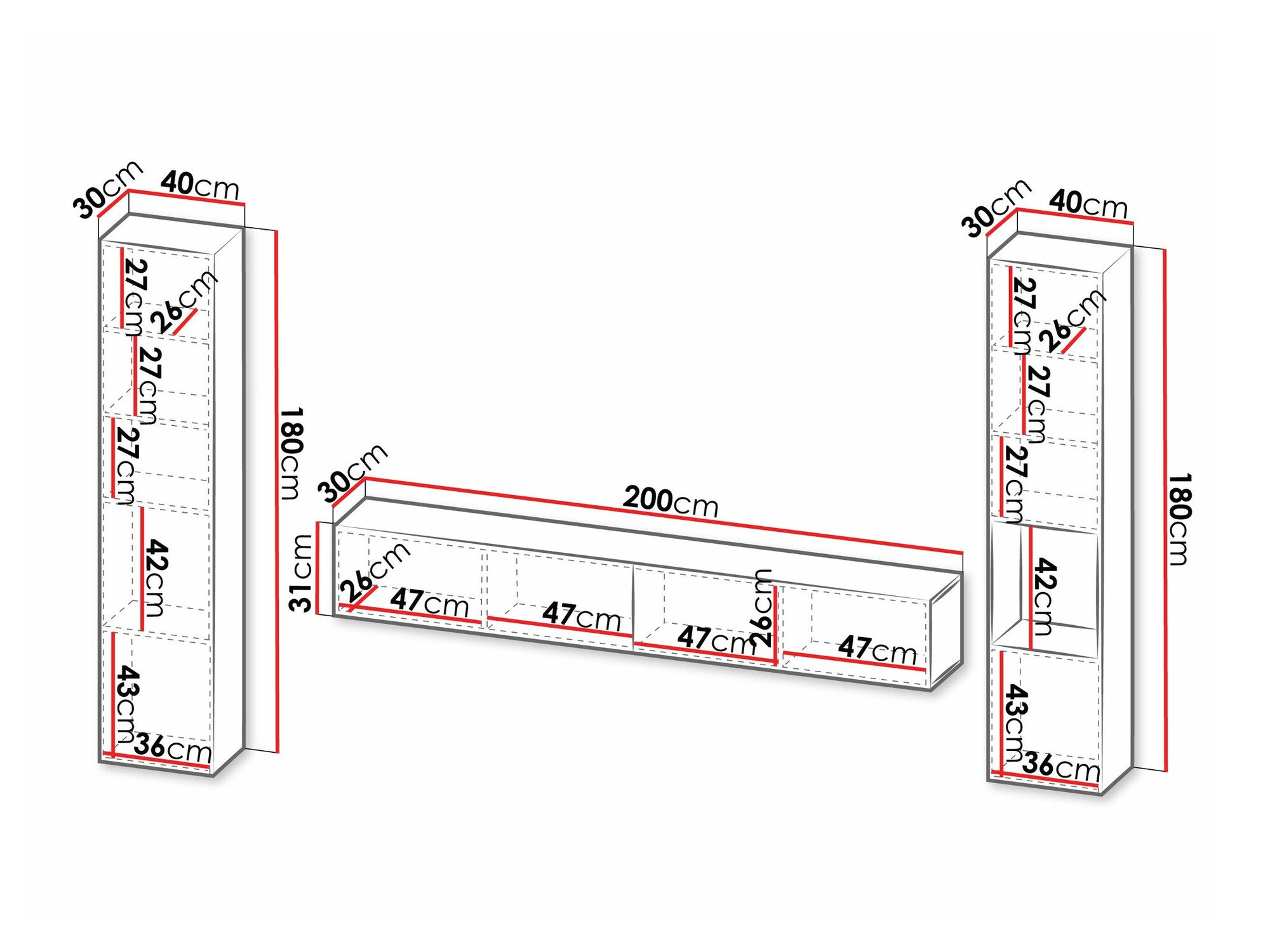 Ensemble de salon Calveru 105 (Noir + Chêne wotan)