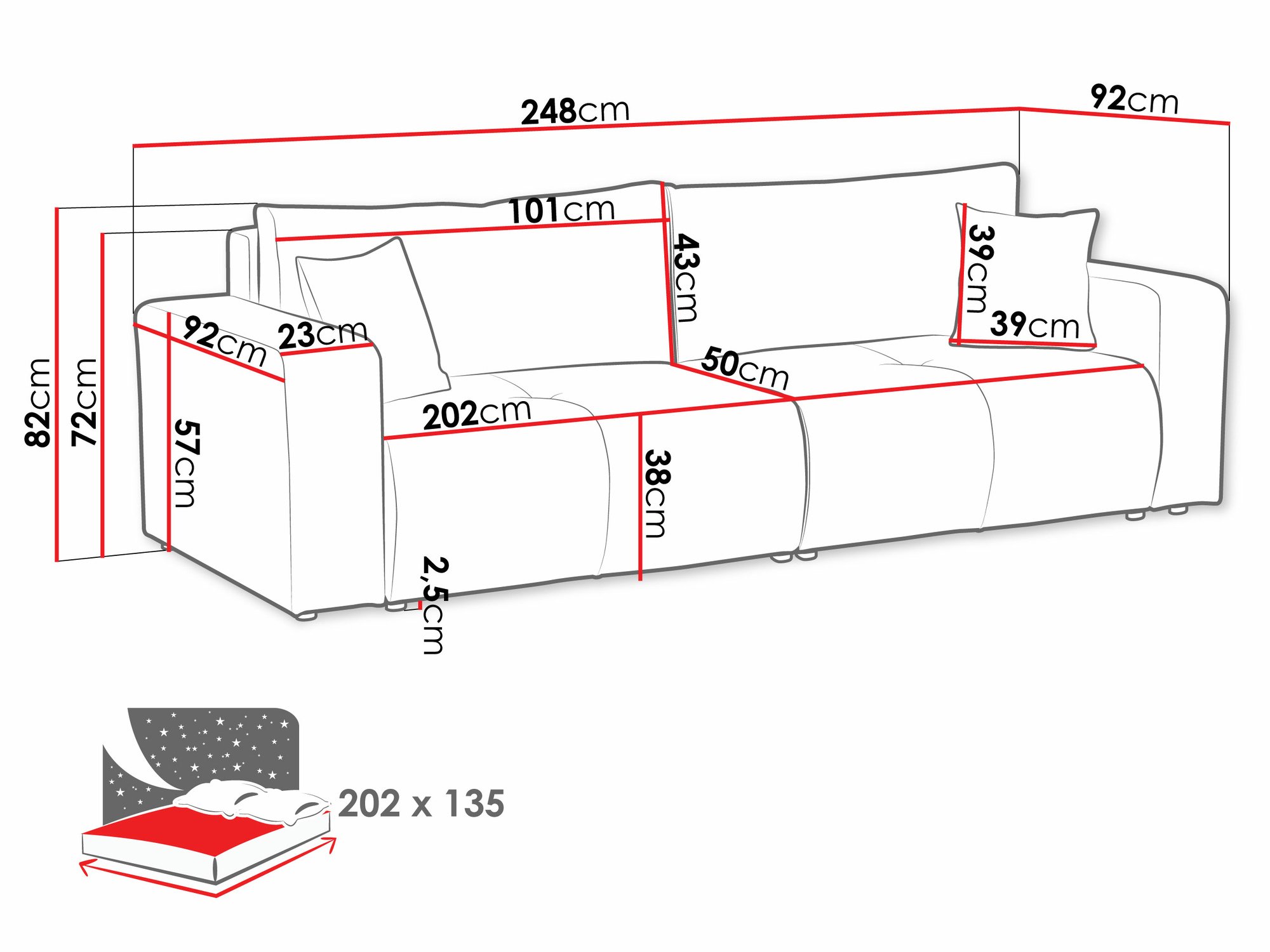 Canapé convertible Comfivo Laurus (Velo 627)