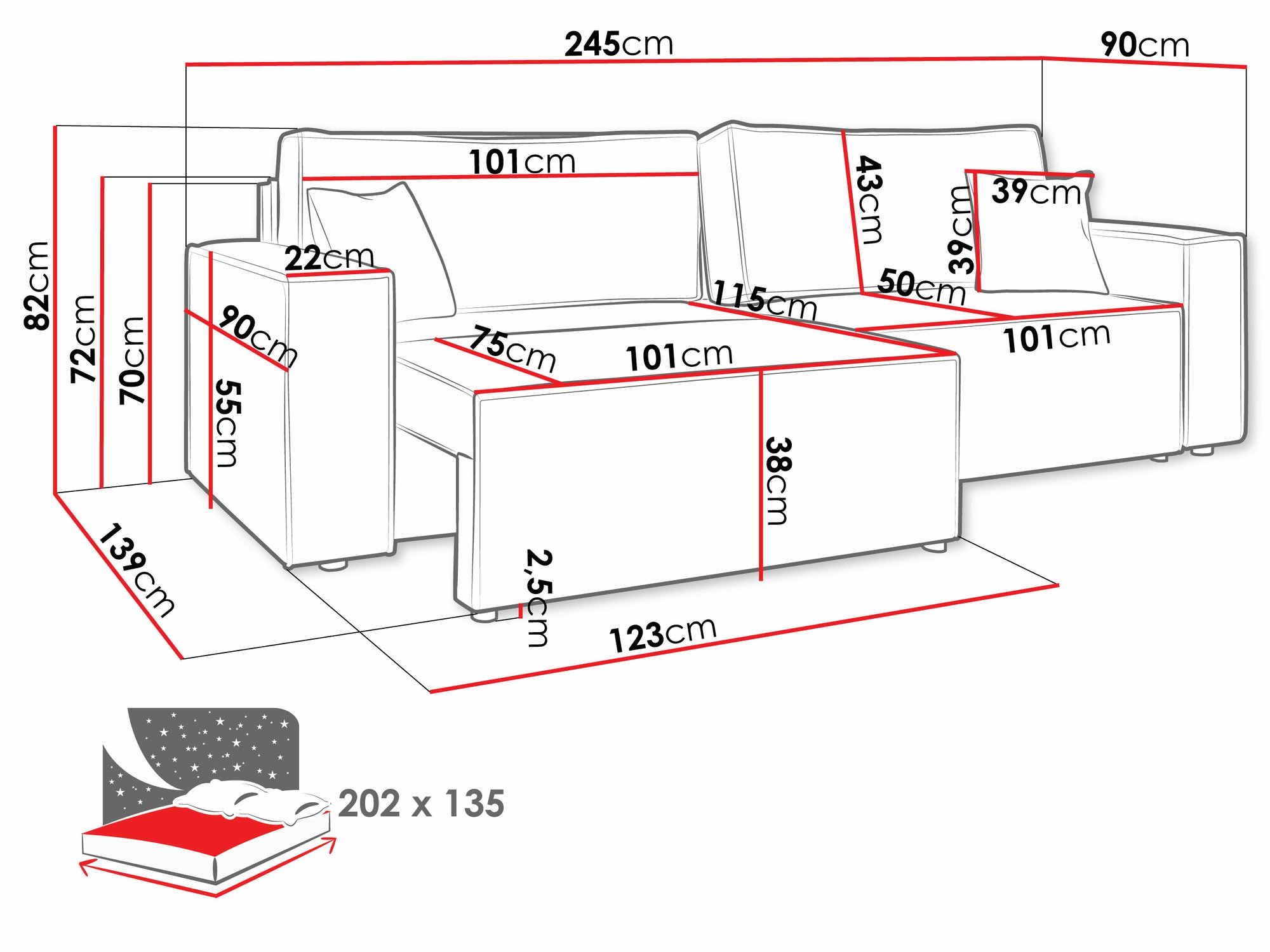 Canapé convertible Vespes I (Lima 27)