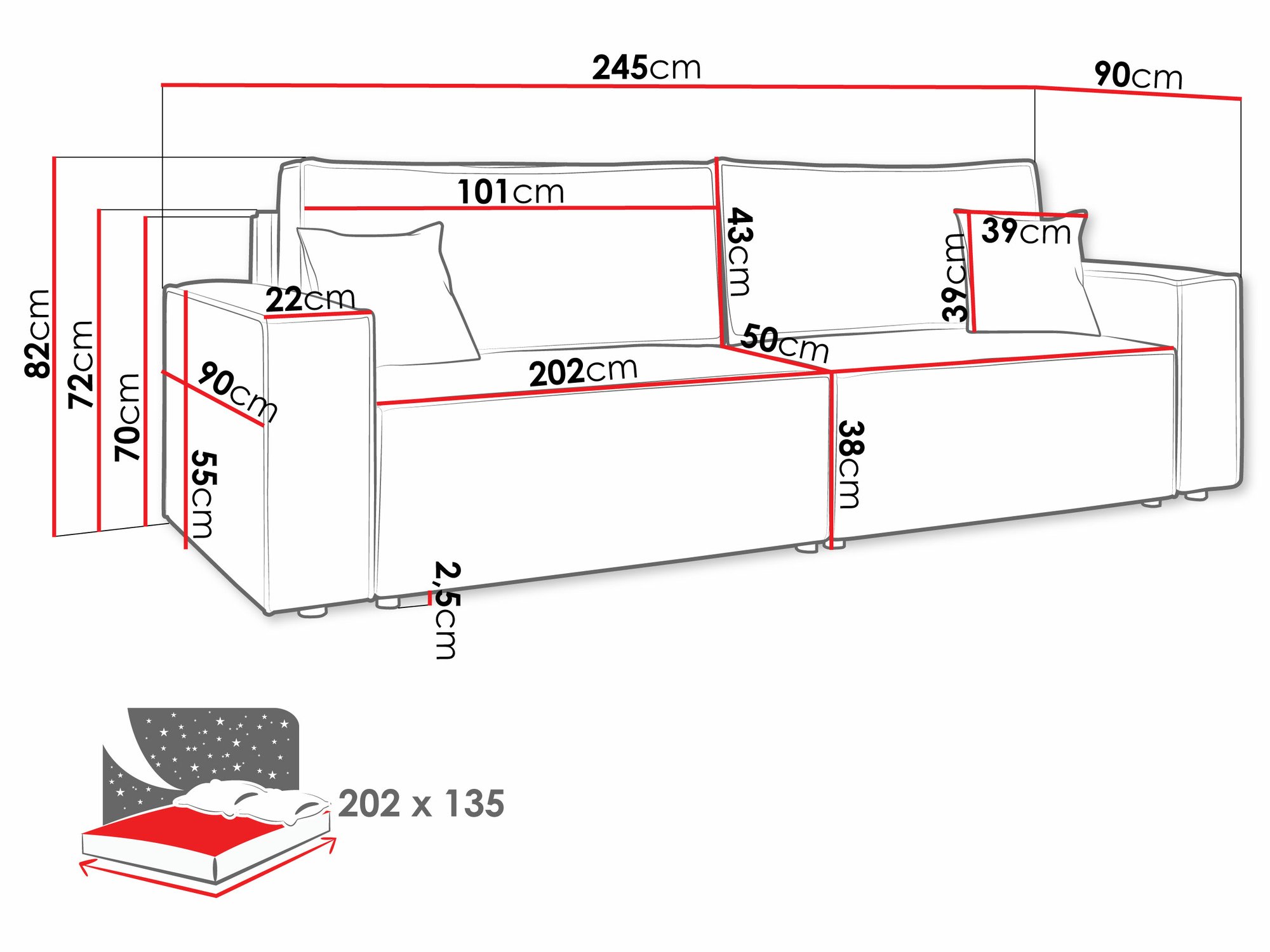 Canapé convertible Vespes (Lima 27)