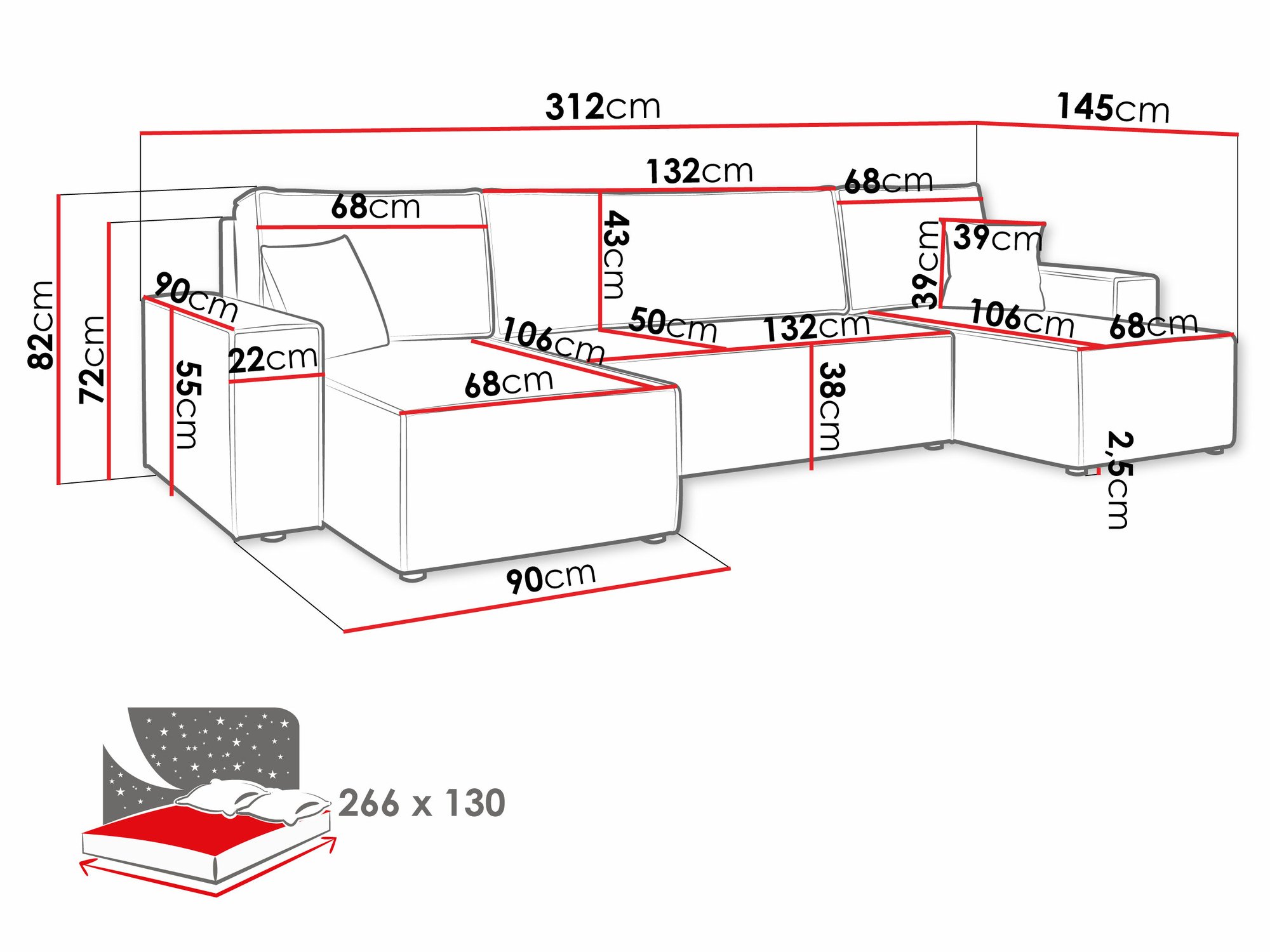 Canapé d'angle Shelton 101 (Lima 27)