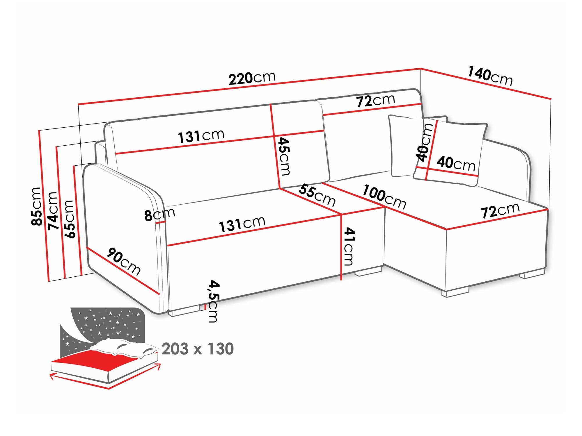Canapé d'angle Columbus 245 (Velo 621)