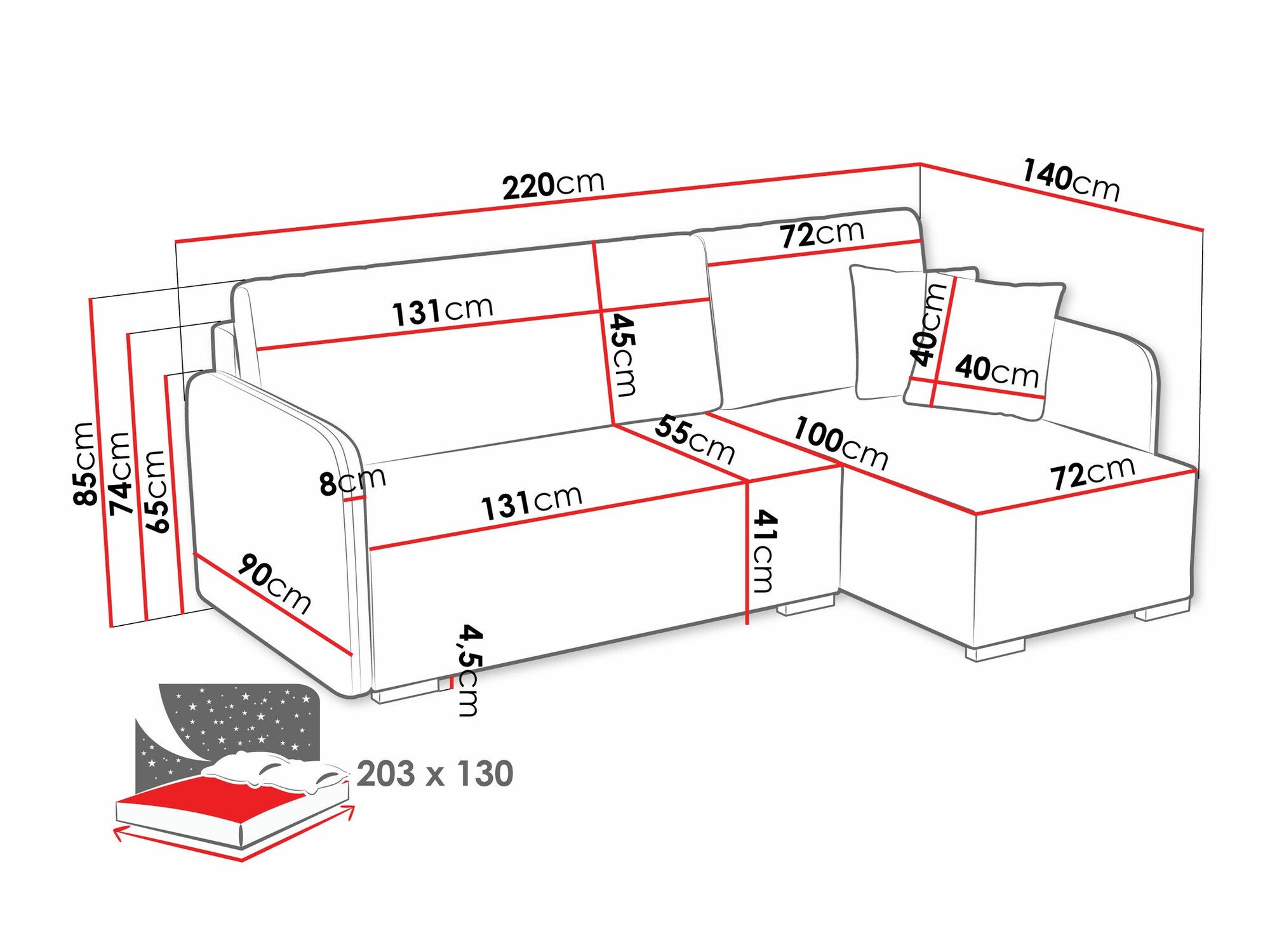 Canapé d'angle Columbus 245 (Velo 633)