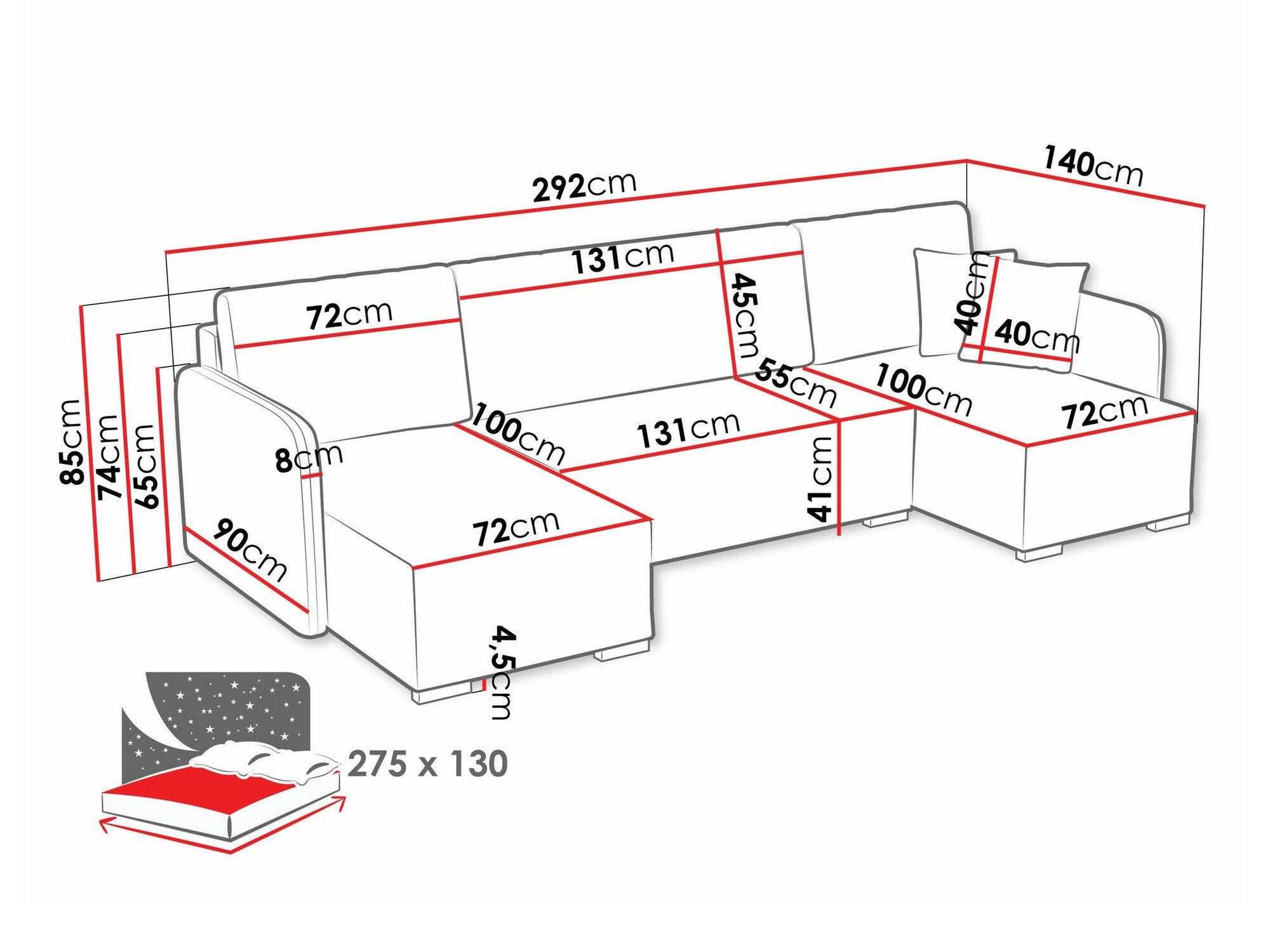 Canapé d'angle Columbus 246 (Velo 623)