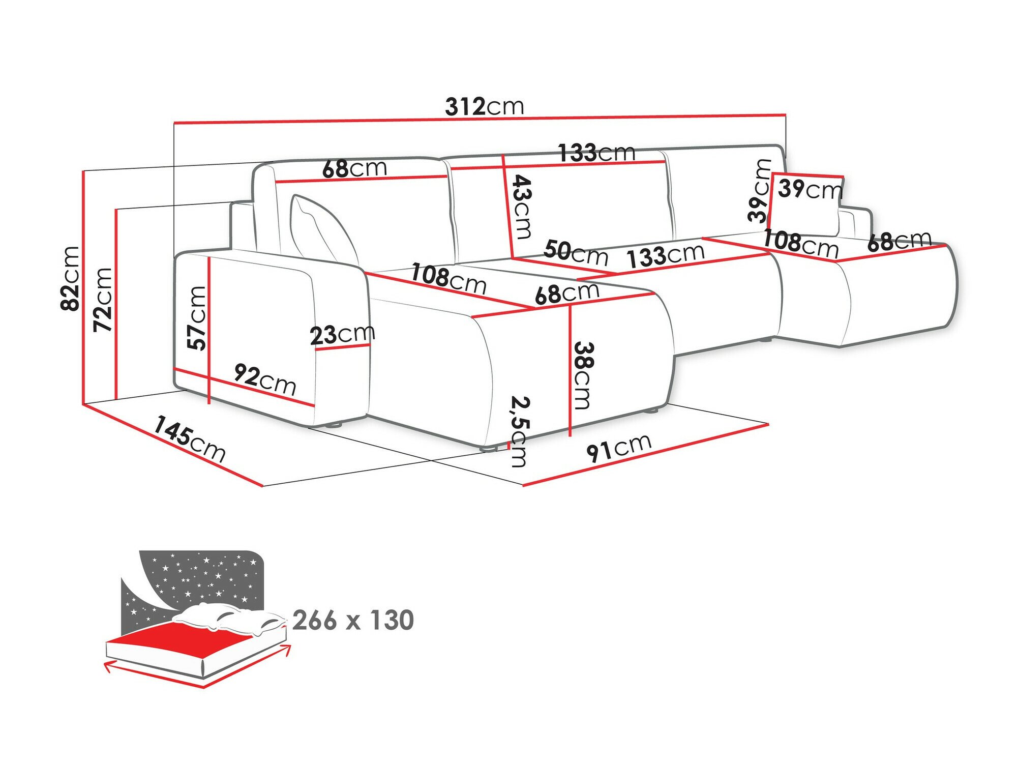 Canapé d'angle Shelton 103 (Lima 80)