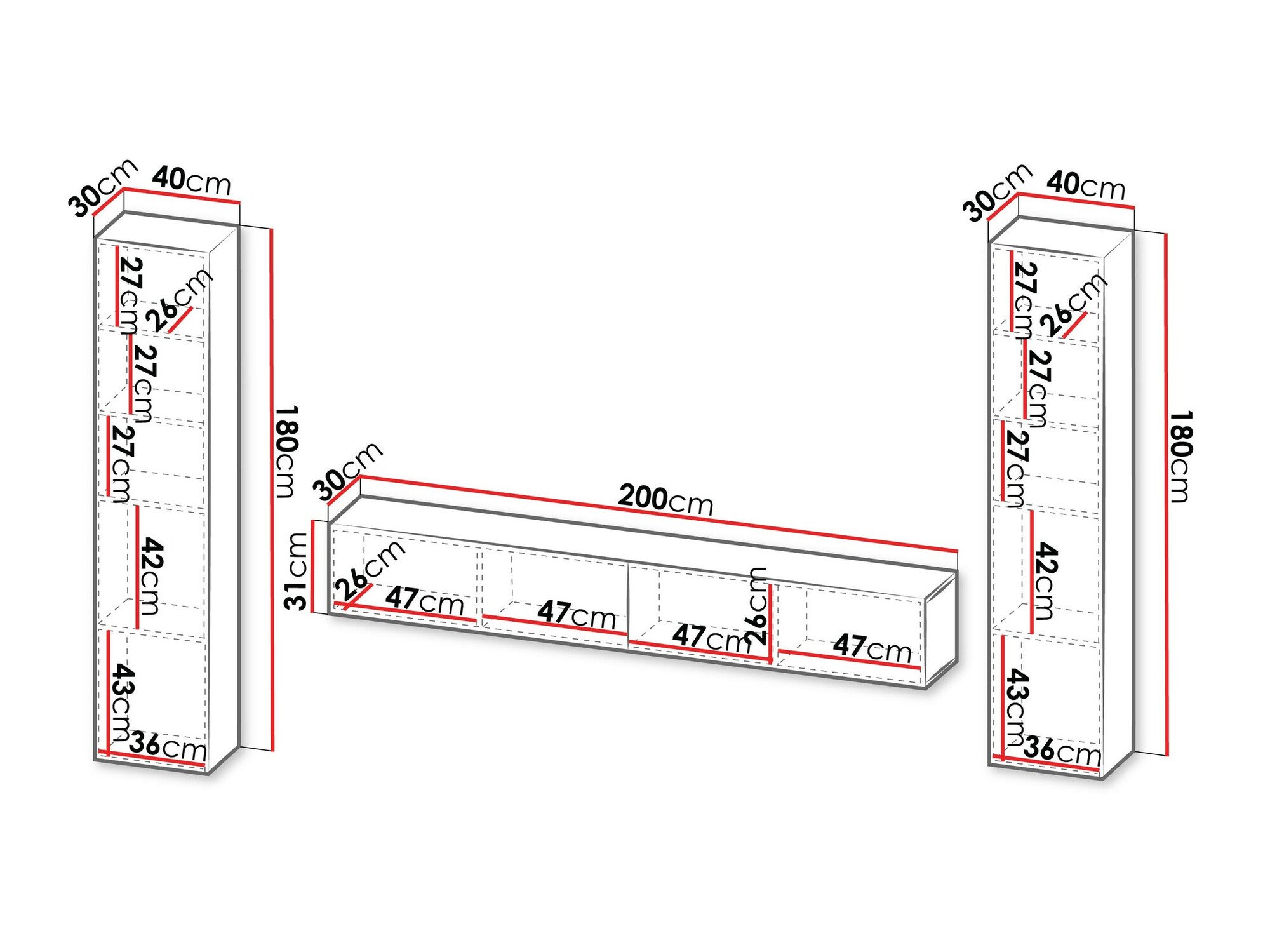 Ensemble de salon Species II (Noir + Chêne wotan)