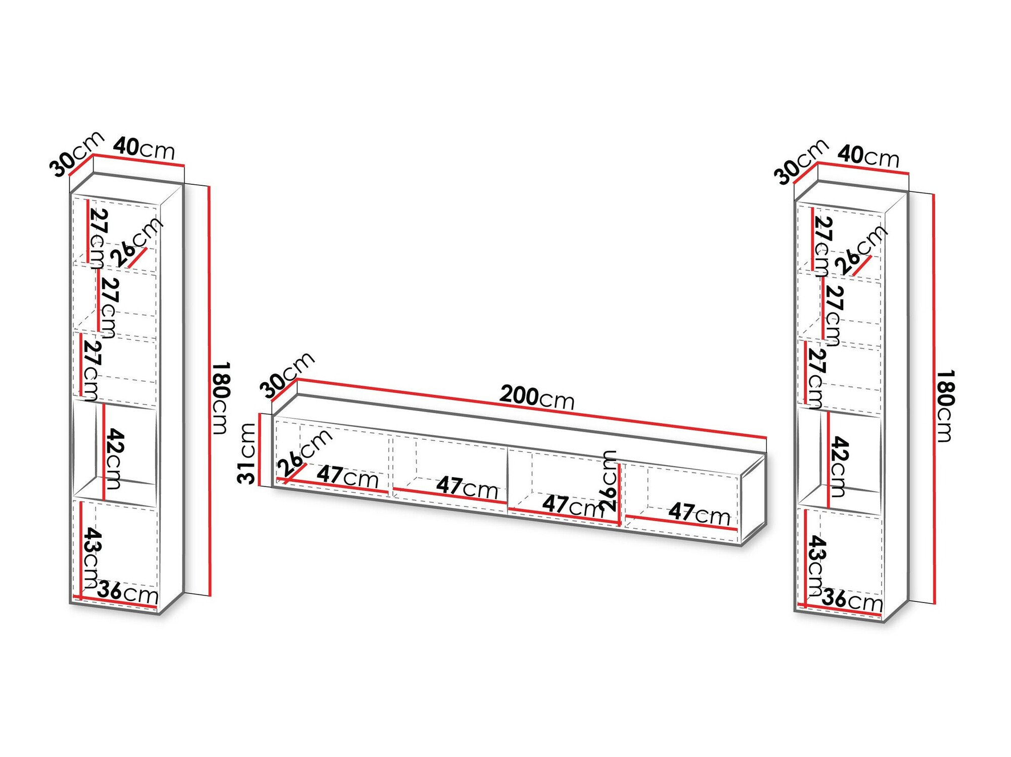Ensemble de salon Species III (Noir + Chêne wotan)