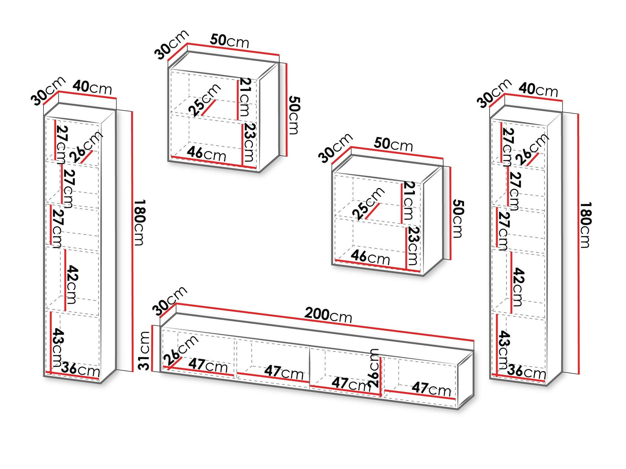 Ensemble de salon Calveru 109 (Noir + Chêne wotan)