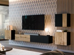 Ensemble de salon Species IV (Noir + Chêne wotan)