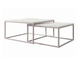 Ensemble tables basses Oswego 133 (Marbre blanc + Cachemire)