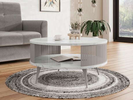 Table basse Vitum VI (Cachemire + Marbre blanc)