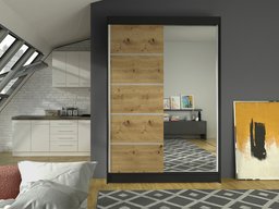 Armoire Closico Salvor III (Noir + Chêne Artisan)