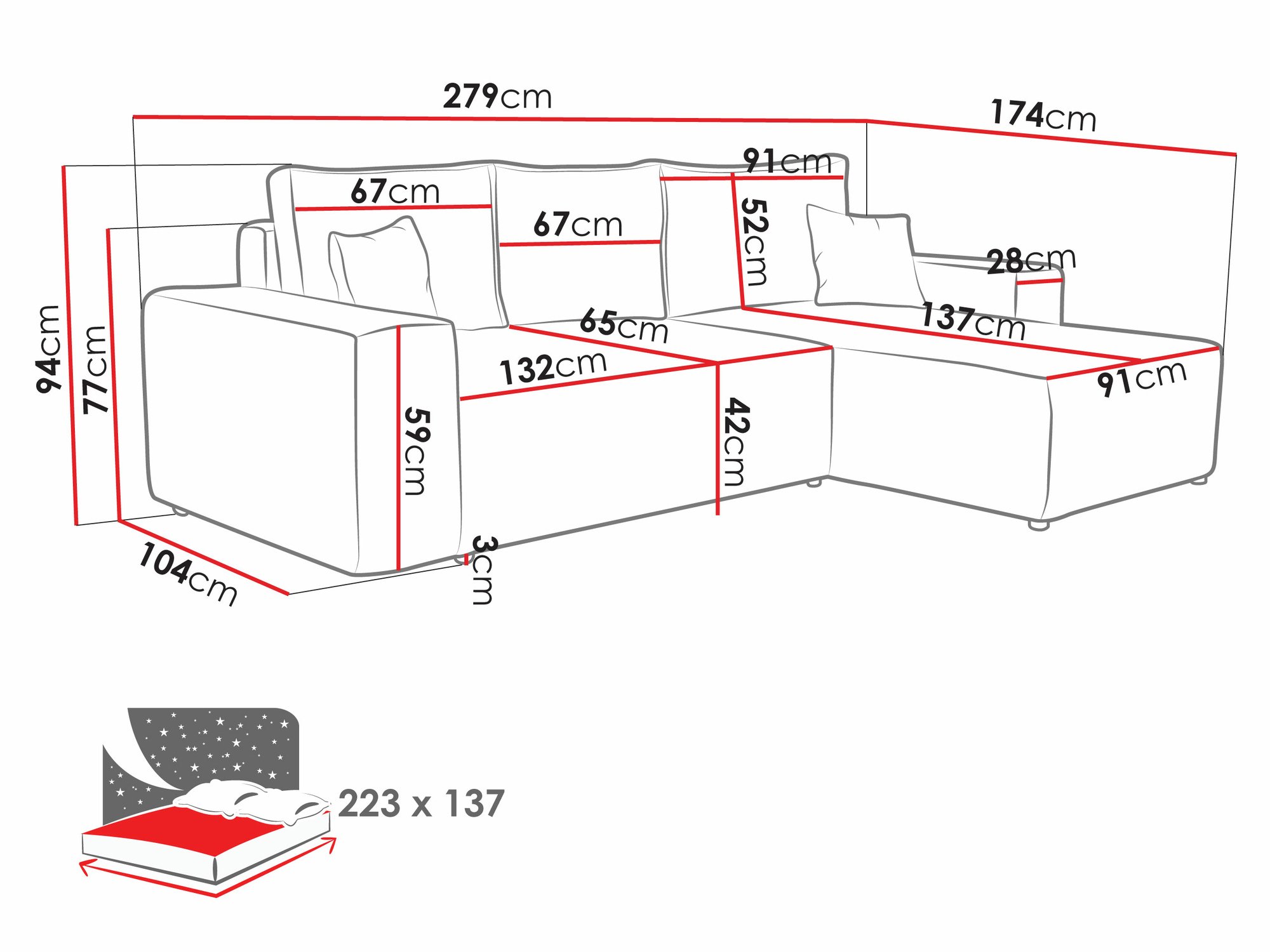 Canapé d'angle Clovis 108 (Poso 110)