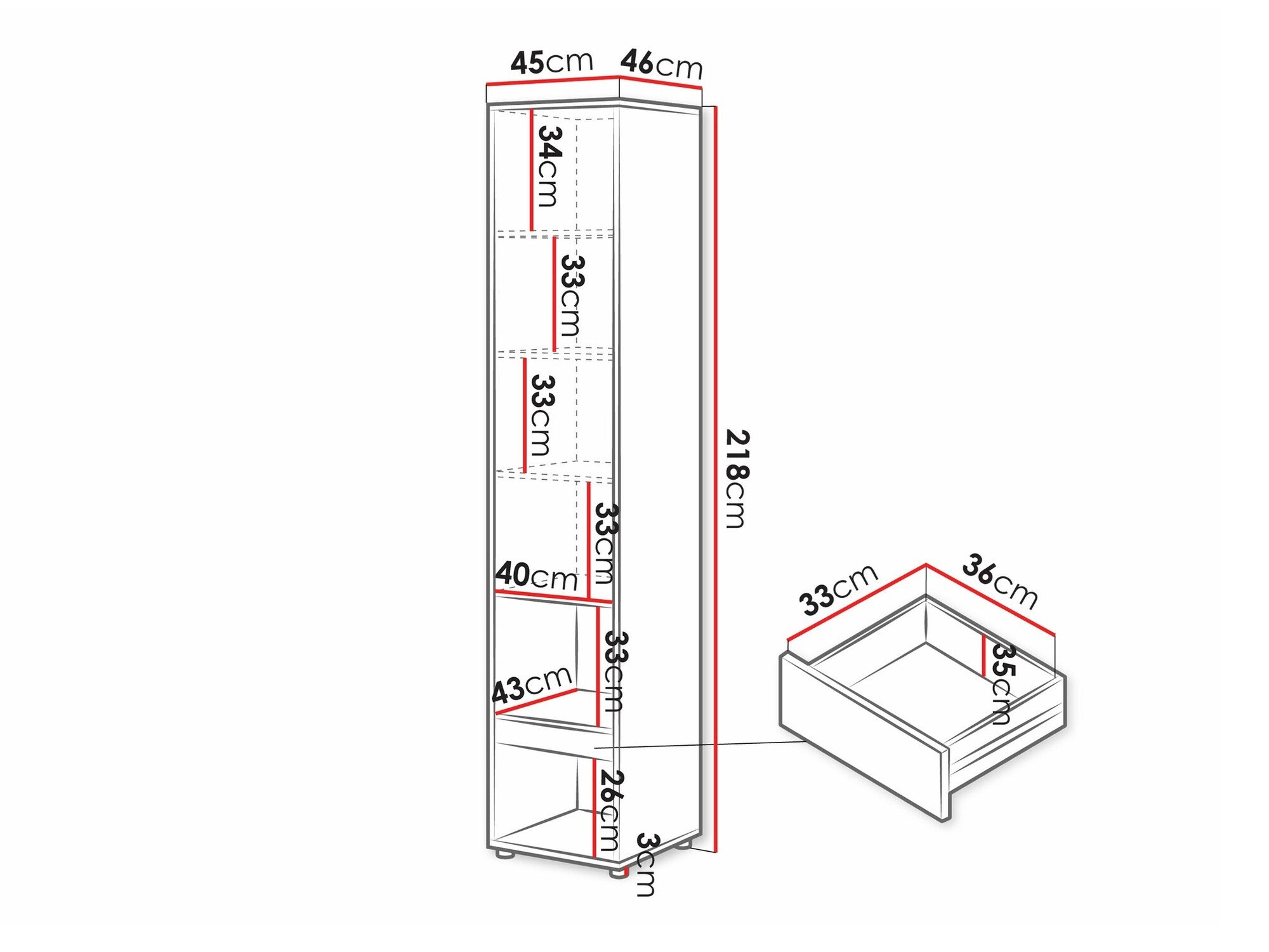 Ensemble de meubles Concept Pro Lenart XI (Blanc brillant + Blanc)
