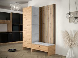 Meuble d'entrée Donio III (Chêne Artisan + Abriamo 6)