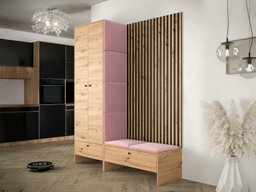 Meuble d'entrée Donio III (Chêne Artisan + Manila 09)