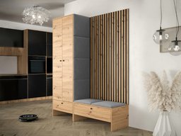 Meuble d'entrée Donio III (Chêne Artisan + Manila 16)