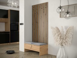 Meuble d'entrée Donio IV (Chêne Artisan + Manila 16)