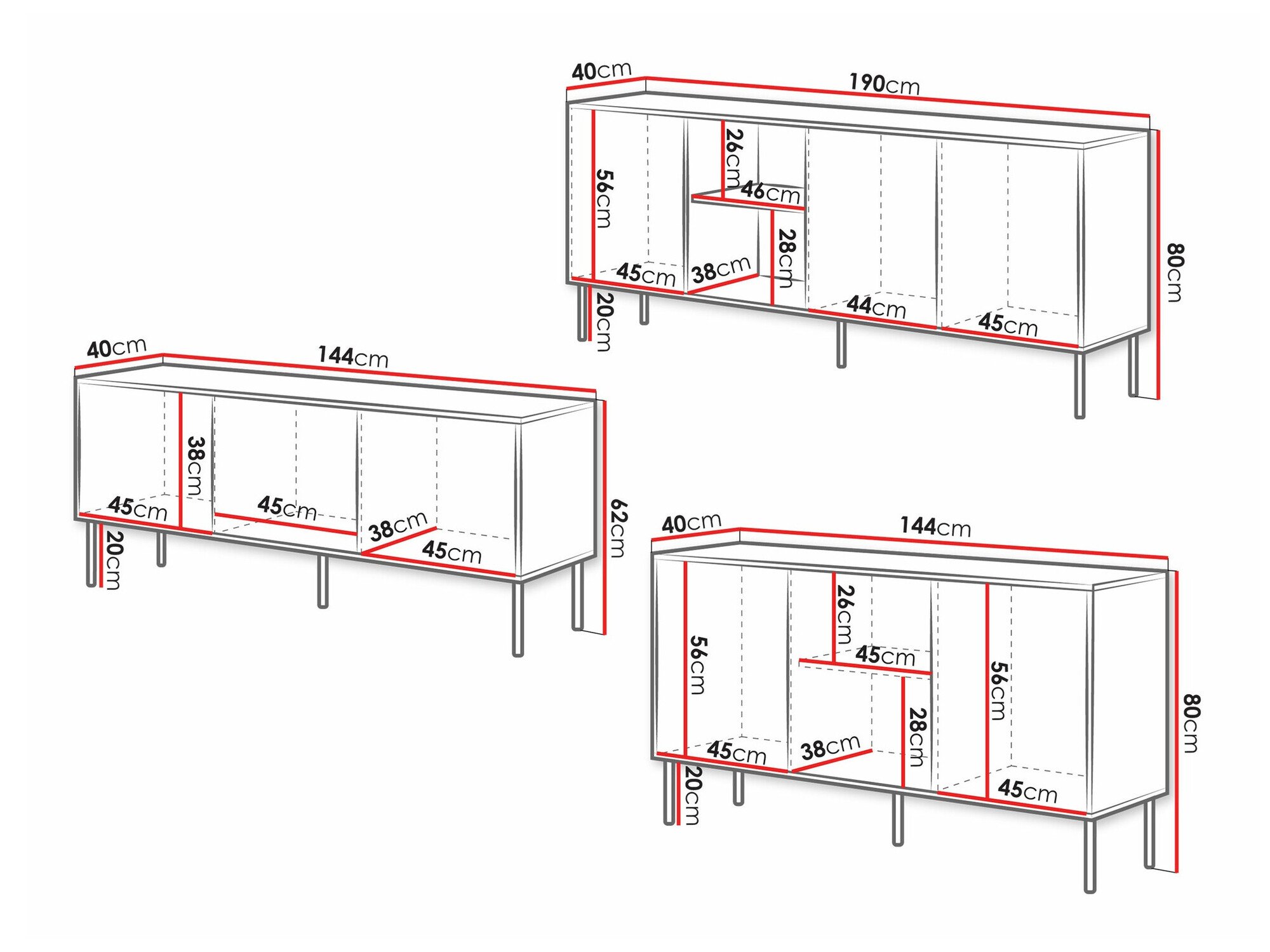 Ensemble de salon Monevare 105 (Noir + Chêne wotan)