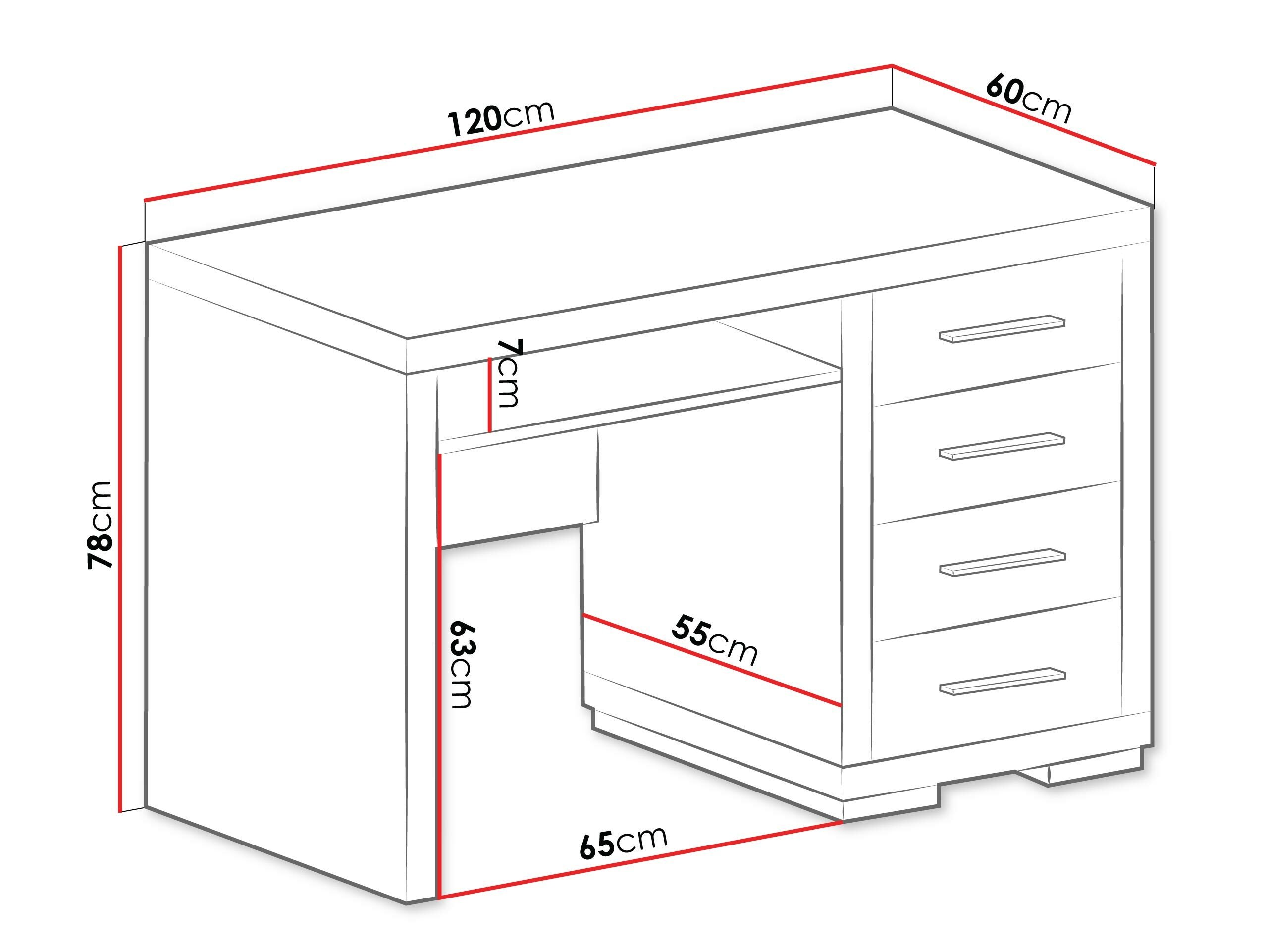 Bureau Fiomeri 120 (Chêne santana foncé)
