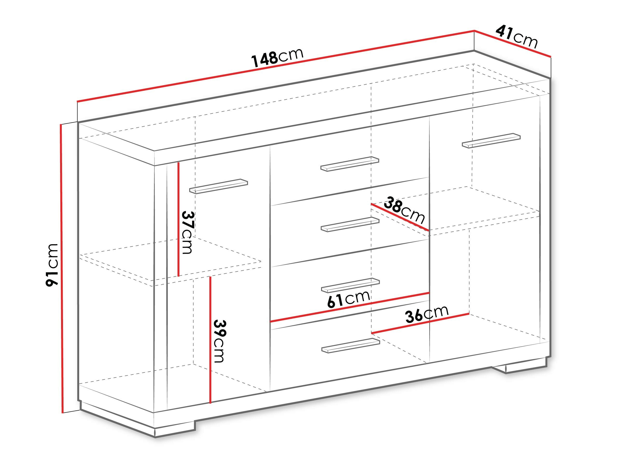 Commode Fiomeri 101 (Chêne santana foncé)