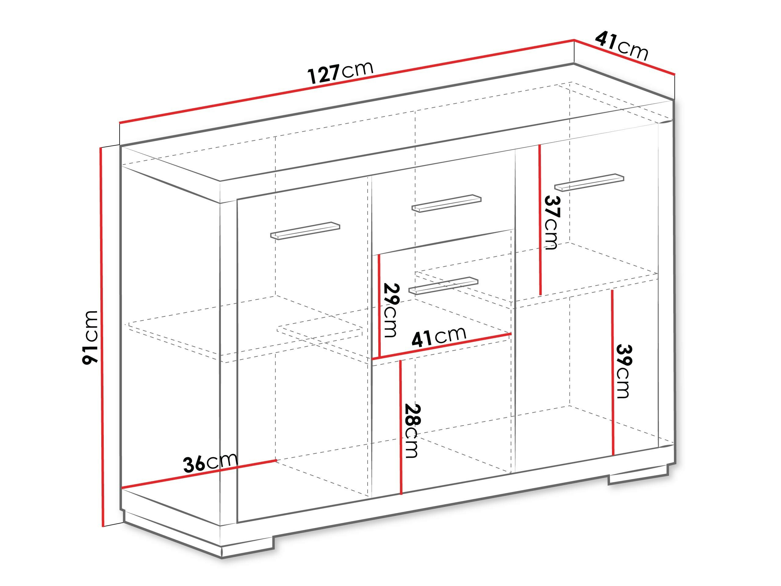 Commode Fiomeri 103 (Chêne santana foncé)