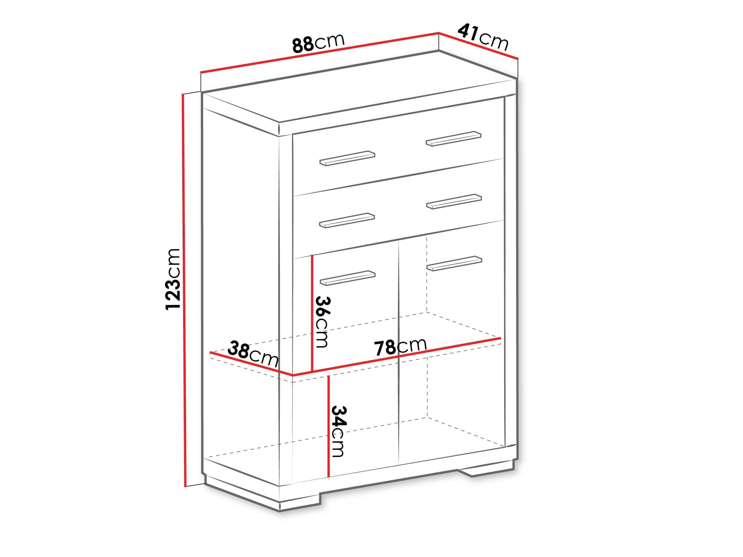 Commode Fiomeri 104 (Chêne santana foncé)