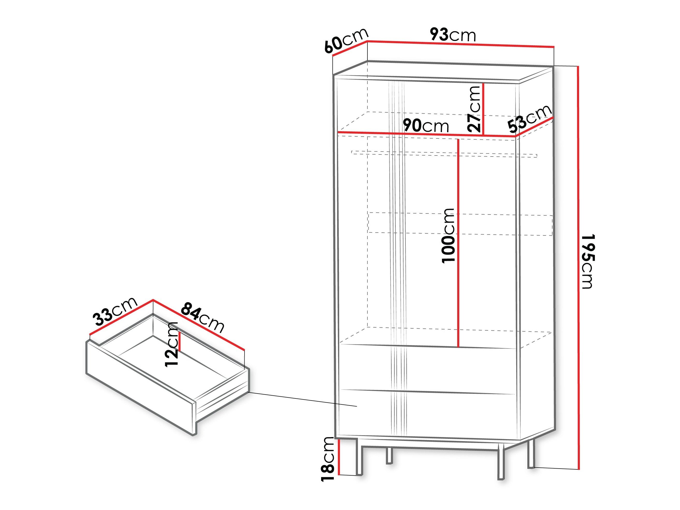 Armoire Levali 100 (Chêne)