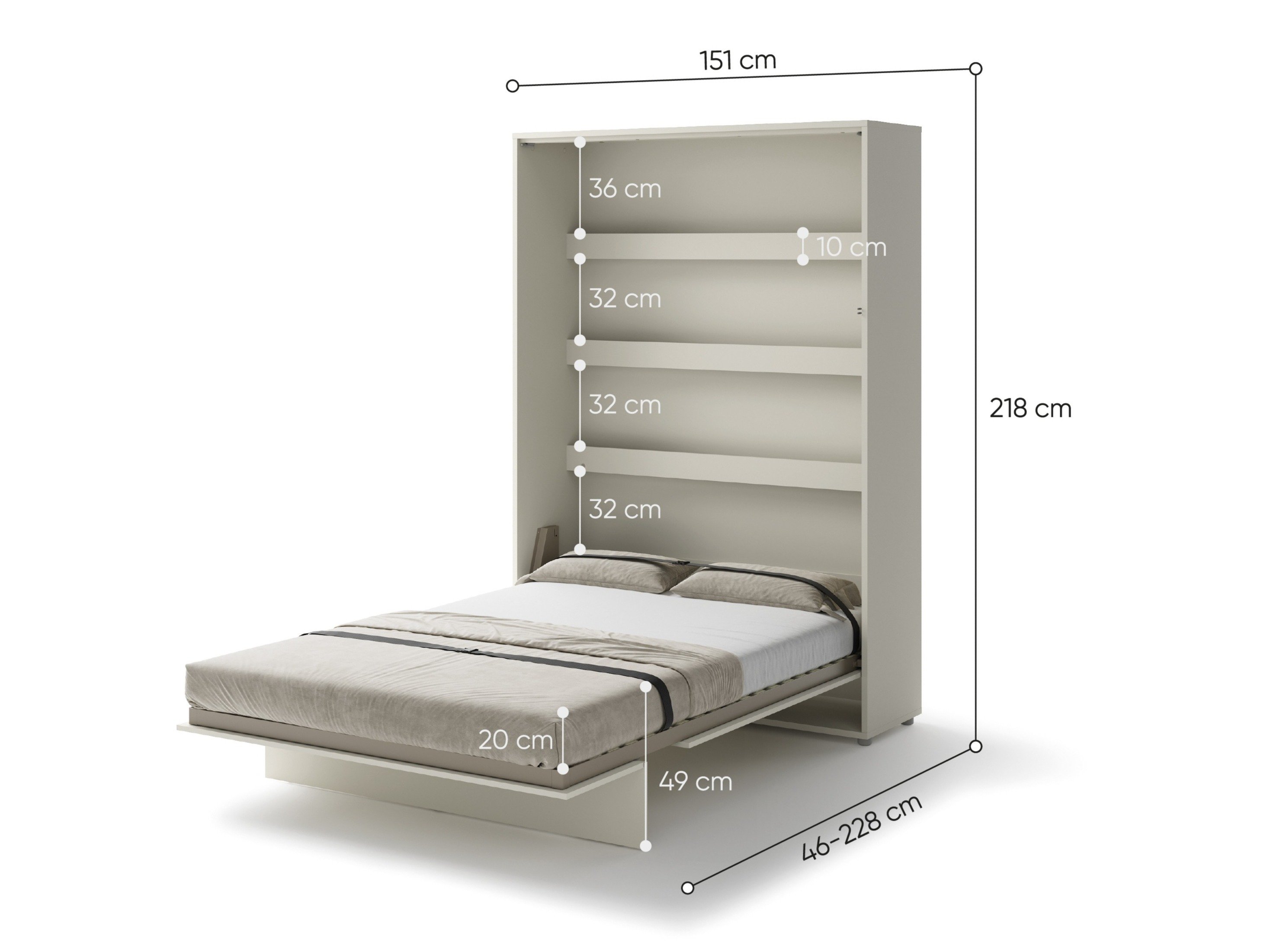 Lit escamotable Concept Pro Lenart Levfere 102 (Cachemire)