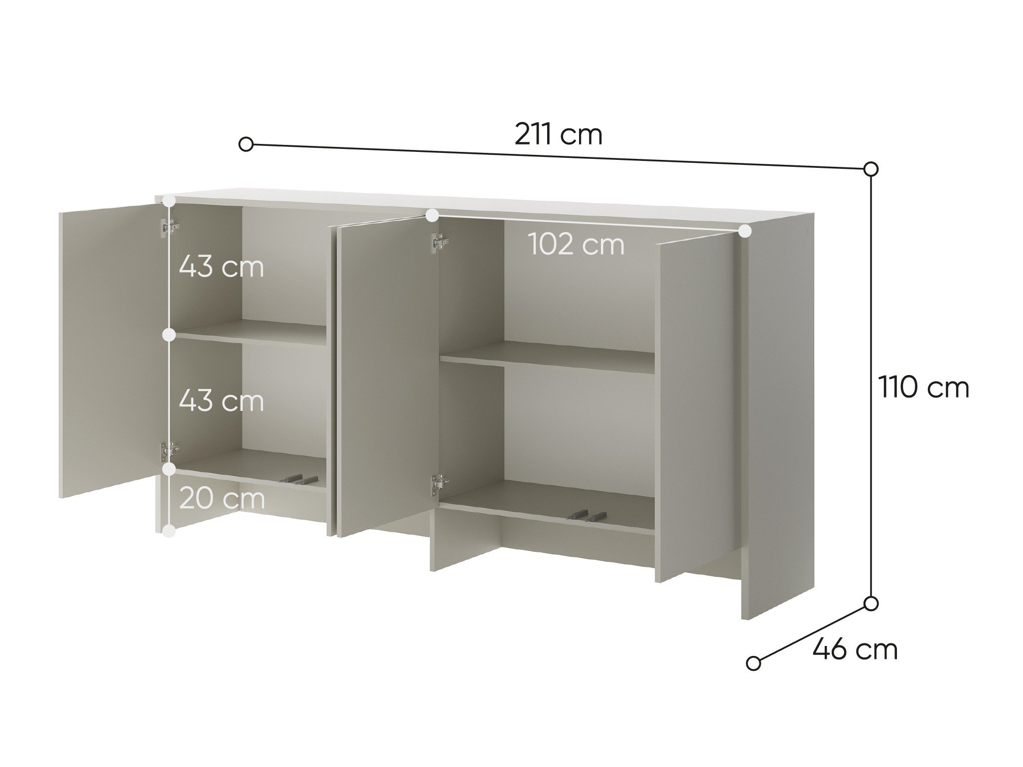 Buffet Concept Pro Lenart Levfere 120 (Cachemire)