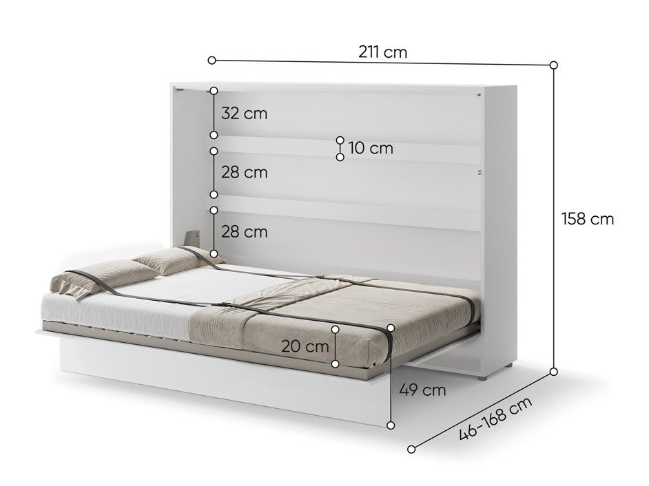 Lit escamotable Concept Pro Lenart Levfere 115 (Blanc brillant)