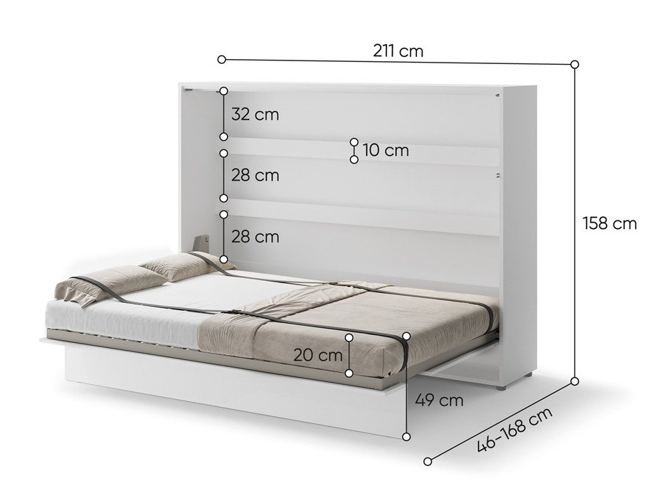 Lit escamotable Concept Pro Lenart Levfere 115 (Blanc)