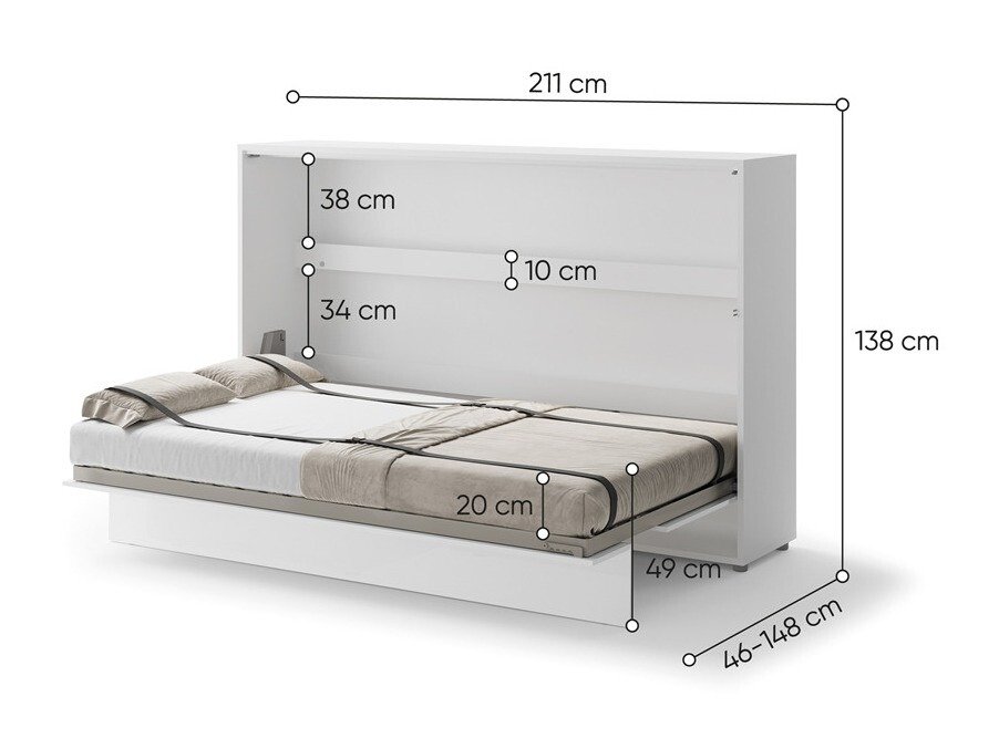 Lit escamotable Concept Pro Lenart Levfere 115 (Blanc)