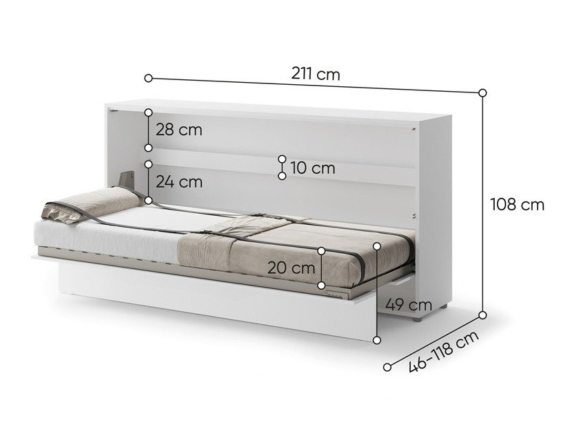 Lit escamotable Concept Pro Lenart Levfere 115 (Blanc)