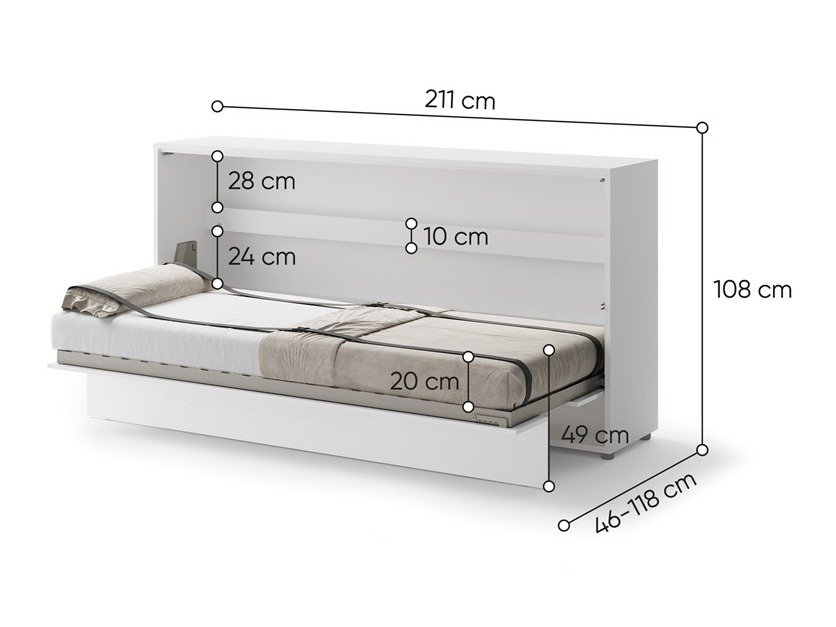 Lit escamotable Concept Pro Lenart V (Blanc brillant)
