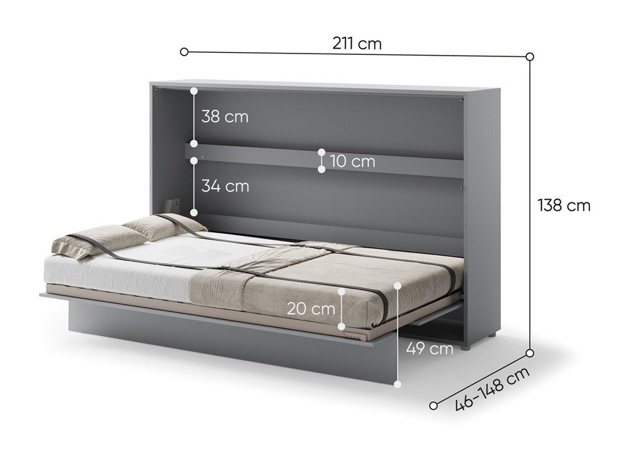Lit escamotable Concept Pro Lenart V (Gris)