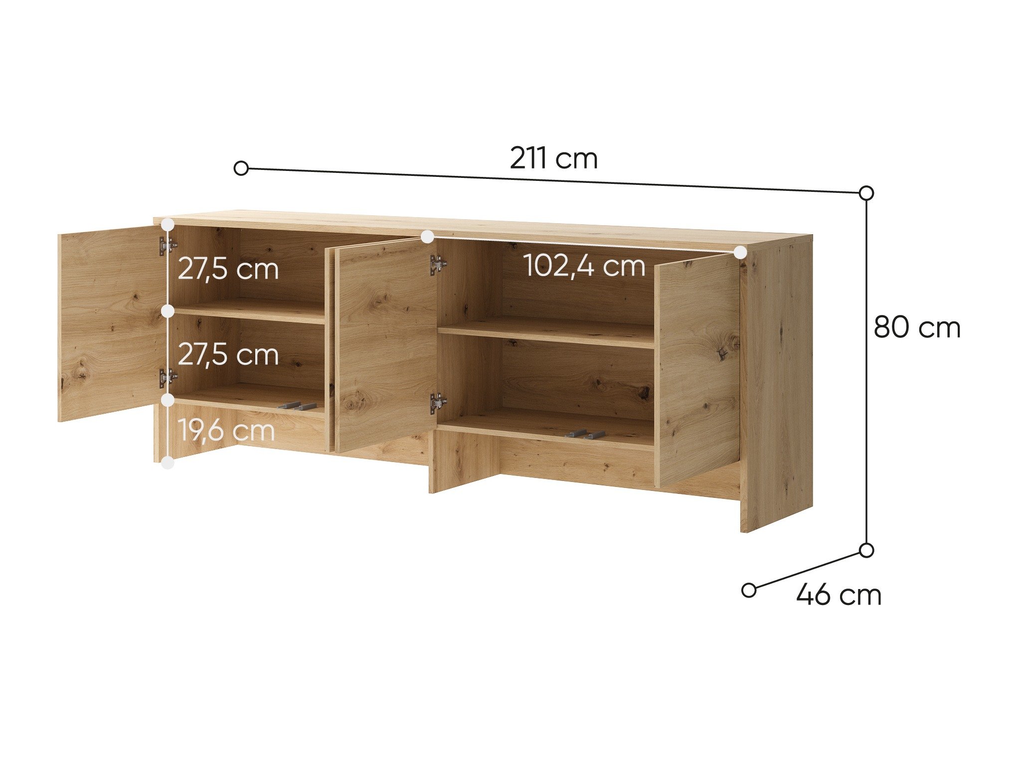 Buffet Concept Pro Lenart IV (Chêne Artisan)