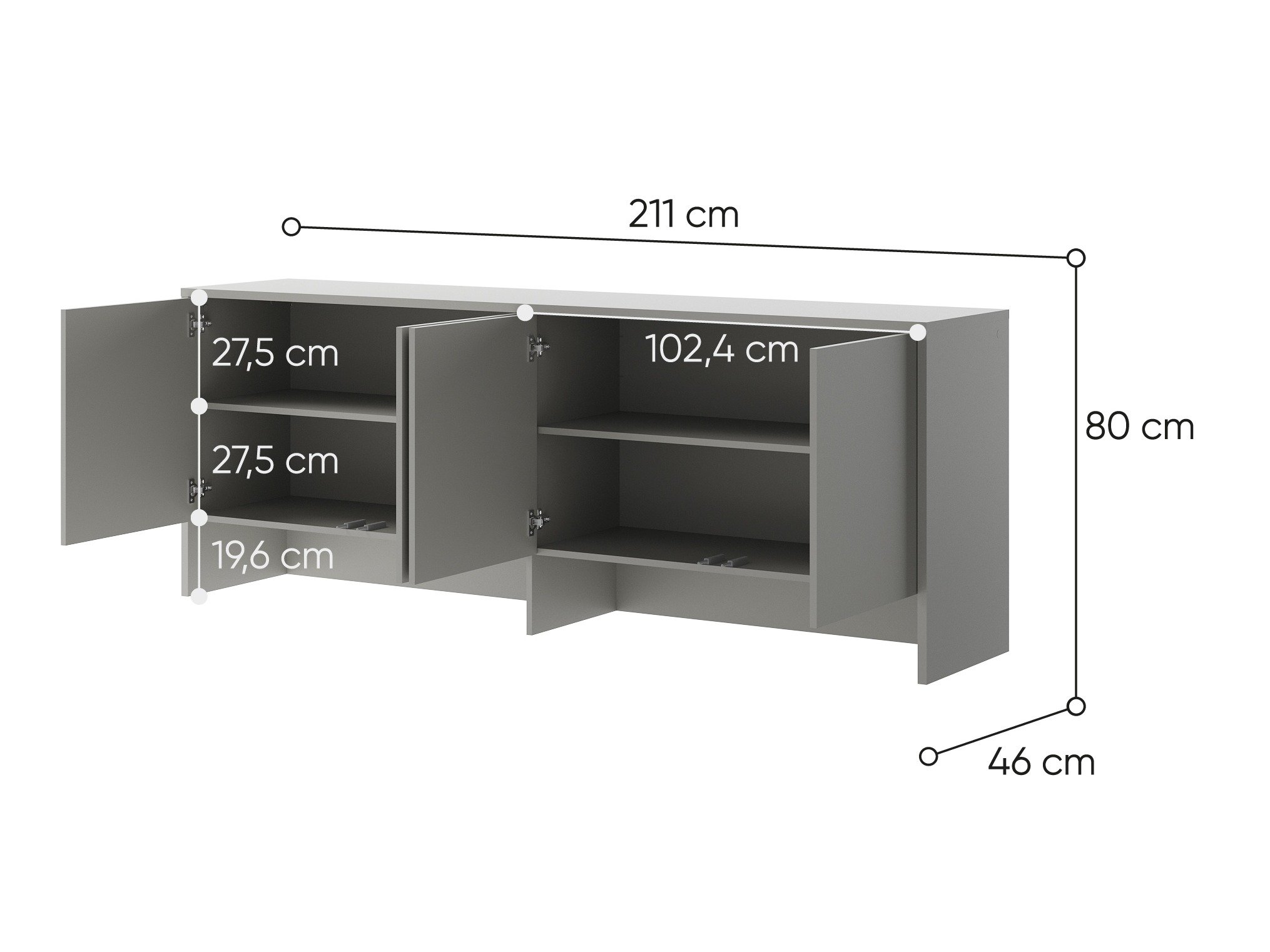 Buffet Concept Pro Lenart Levfere 119 (Gris)