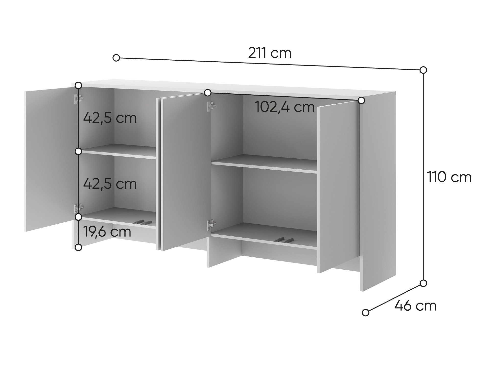 Buffet Concept Pro Lenart Levfere 120 (Blanc)