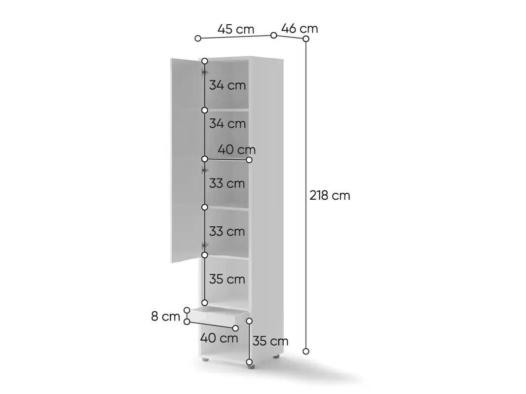 Ensemble de meubles Concept Pro Lenart VI (Blanc + Gris)