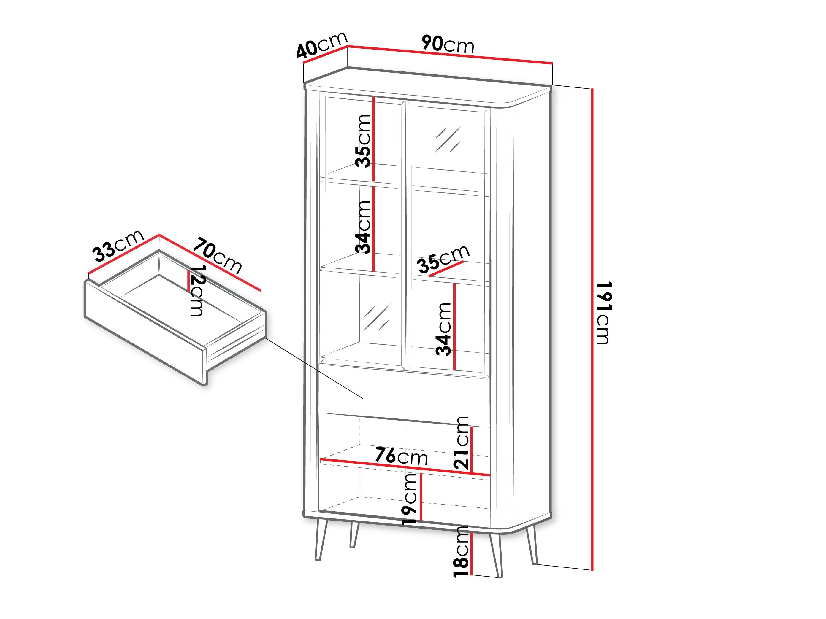 Étagère Lufela 101 (Cachemire + Marbre gris)