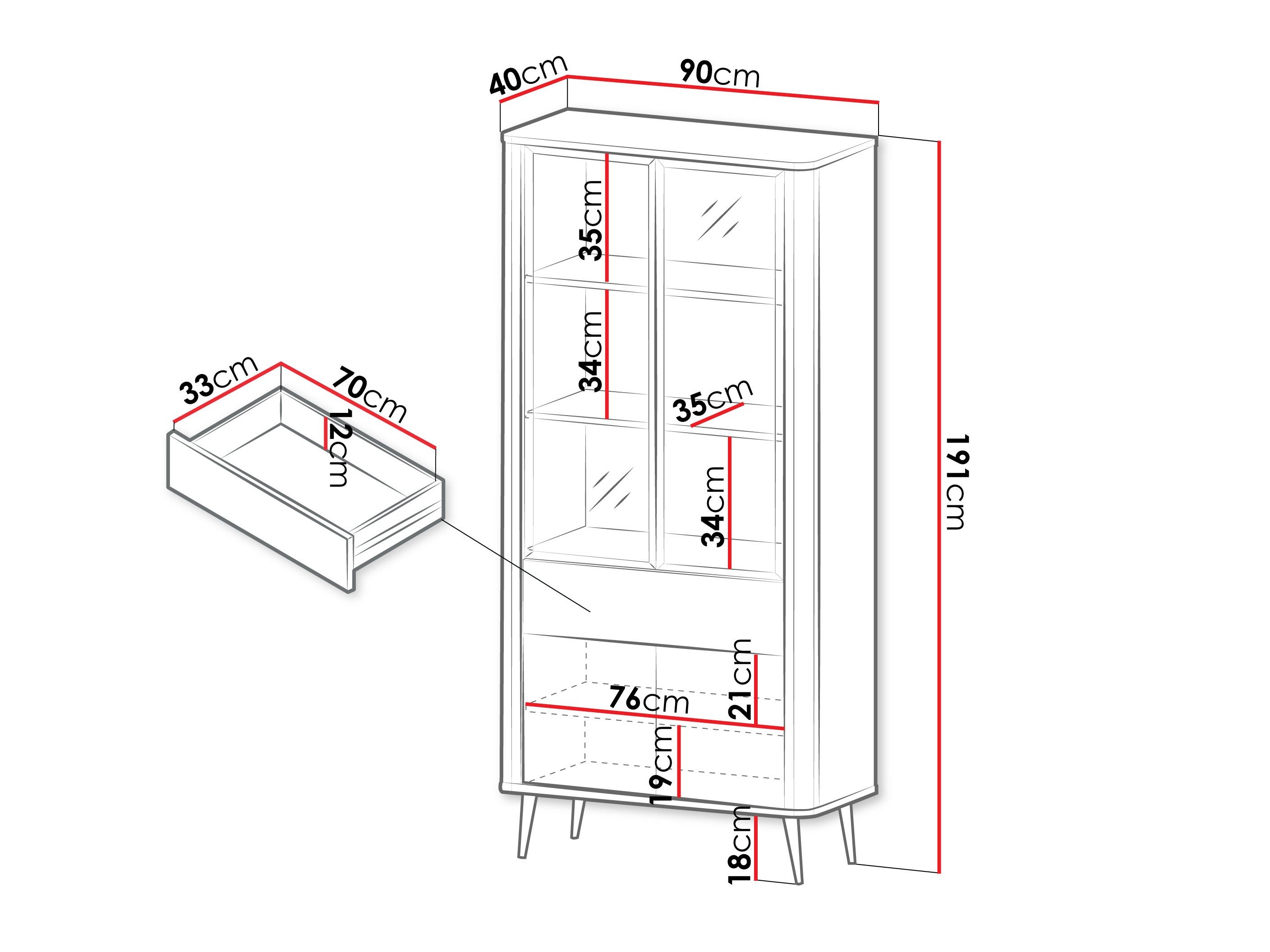 Étagère Lufela 101 (Cachemire + Noyer)