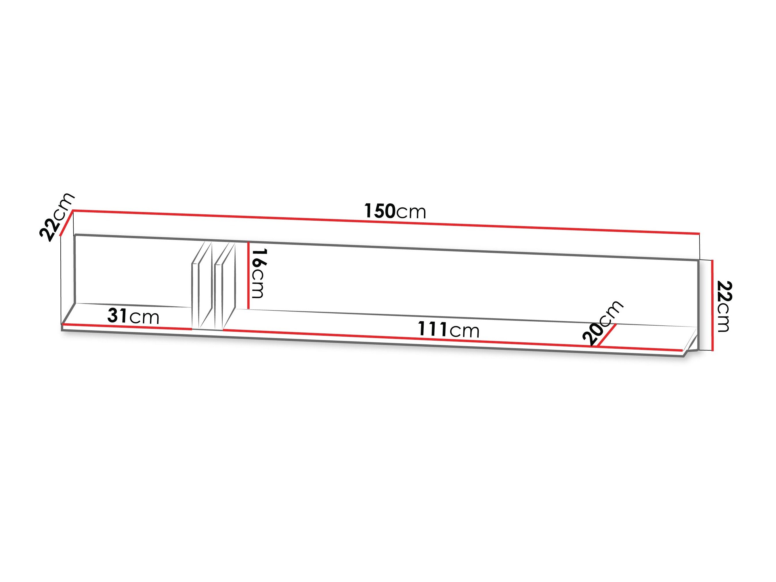 Étagère murale Levali 113 (Chêne)