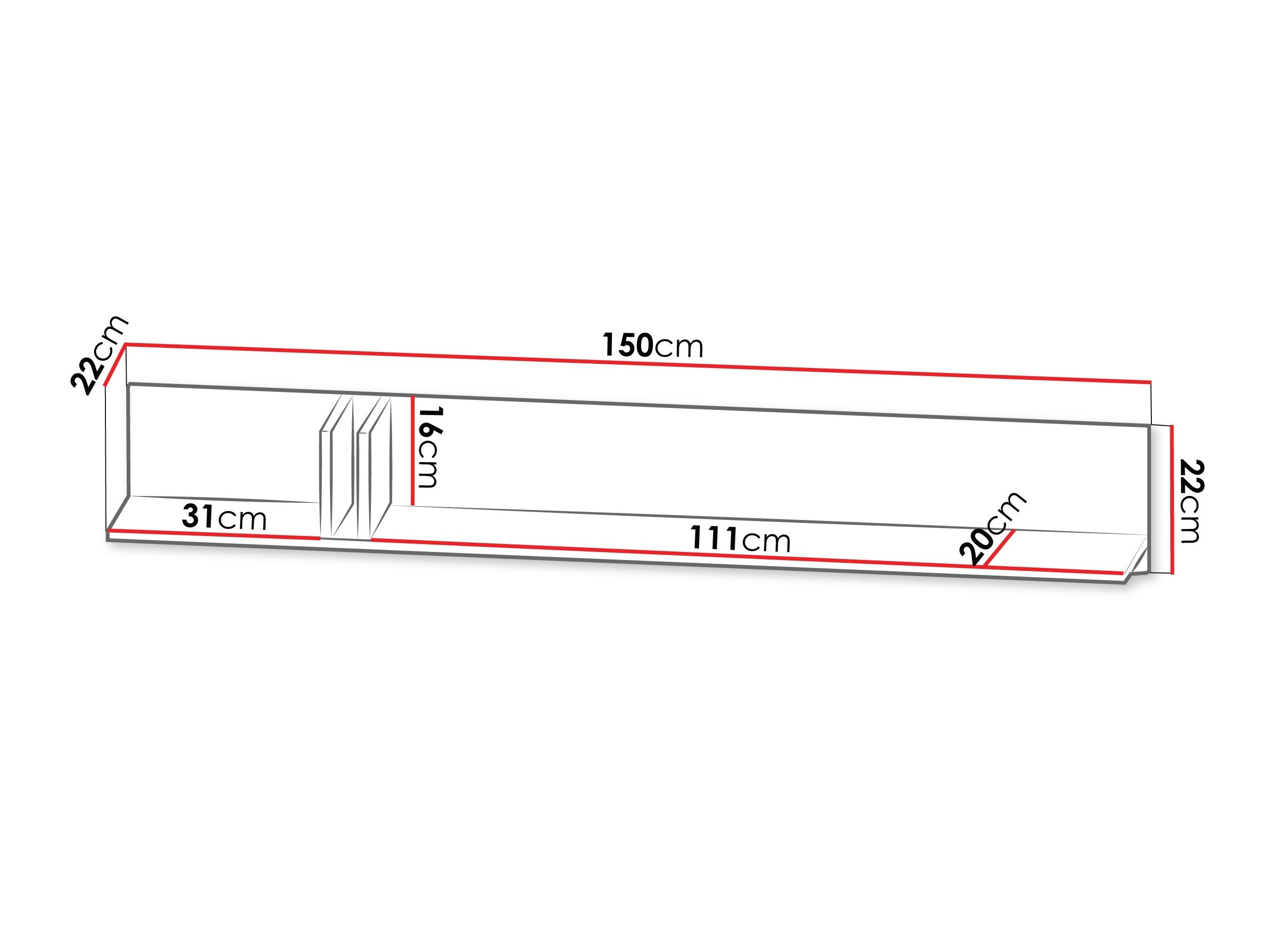 Étagère murale Levali 113 (Vert poussiéreux)